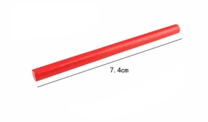Detail showing a 7.4cm red wooden counting stick for math learning and early education