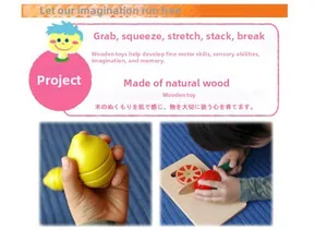 Detailed close-up of wooden magnetic fruits, toy knife and board for pretend play