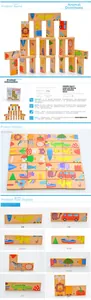 Detailed view of high-quality beech wood animal domino blocks with eco-friendly water paint