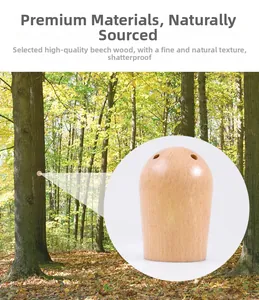 Macro detail of natural beech wood texture and rounded finish on a cylindrical toy part