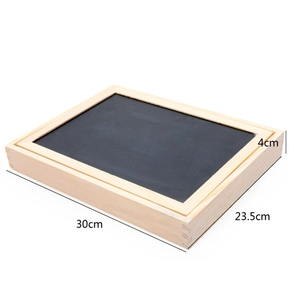 Educational 2-in-1 wooden magnetic drawing board with blackboard and solid wood frame