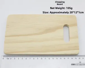 Wooden cutting board for play kitchen set, dimensions 20x12x1cm with handle hole