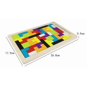 Rompecabezas tetris educativo de madera para niños con bloques geométricos de colores