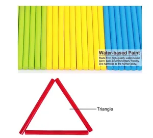 Colorful bamboo counting sticks for children arithmetic learning and geometry shape building