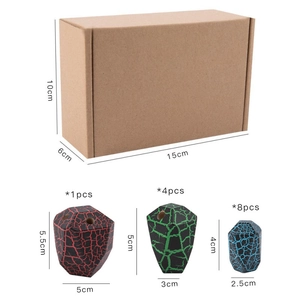 Detail view of colorful climbing holds in various sizes with packaging and dimensions