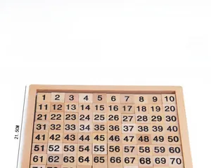 Detail of wooden 1-100 number board for Montessori math learning and educational play