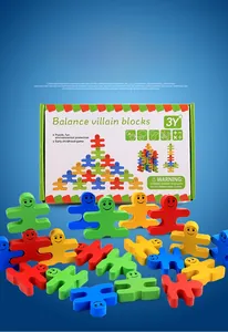 Colorful wooden balance villain blocks set for children early learning and motor skills