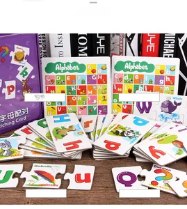 Detail view of 78-piece alphabet matching puzzle set for early childhood learning