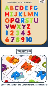 Détail des lettres 3D en bois et cartes d'animaux pour l'apprentissage de l'alphabet