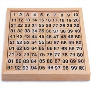 Montessori wooden hundred board with 1-100 number tiles for educational math learning