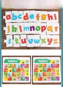 Detailed educational alphabet matching puzzle cards with vibrant letters for early learning