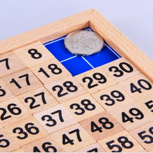 Montessori wooden hundred board toy with numbered tiles for 1-100 counting practice