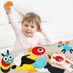Montessori wooden animal jigsaw puzzle set for toddler early learning and creativity