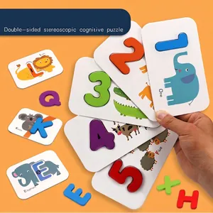 Jeu de cartes éducatives alphabet et nombres pour enfants avec lettres 3D et puzzles