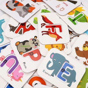 Jeu de cartes éducatives alphabet et animaux avec illustrations pour enfants