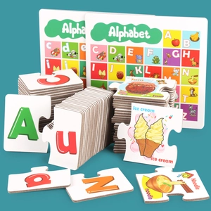 Alphabet pairing cards for kids with uppercase and lowercase letter puzzle pieces