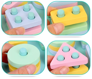Détails du trieur géométrique Montessori en bois avec blocs colorés pour jeunes enfants