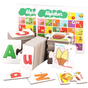 Alphabet pairing cards set with vibrant uppercase and lowercase letters puzzle for kids