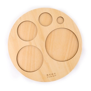 Montessori wooden circular geometric shape sorting panel for toddler sensory education