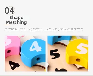 Macro detail of colorful wooden number blocks and tracking base for early education toy