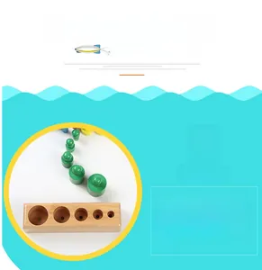 Détail du cylindre de socket Montessori en bois de hêtre avec finition polie lisse