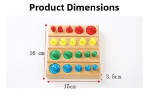 Spécifications détaillées des dimensions des blocs cylindres Montessori en hêtre