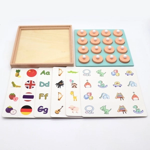Jeu de mémoire en bois avec cartes de logique pour l'éveil cognitif et cérébral des enfants