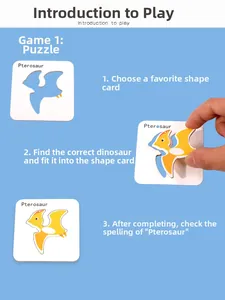 Three-step educational Pterosaur shape matching puzzle toy for children cognitive development