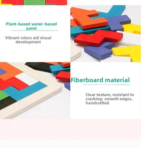 Detail of eco-friendly plywood tetris blocks with non-toxic plant-based paint finish