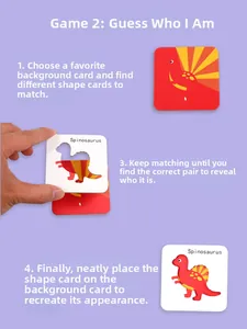 Detail showing educational shape matching cards with animal outlines for kids
