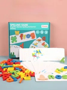 Educational spelling toy set with word cards and colorful 26 English letter molds
