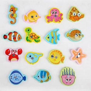 15-piece magnetic wooden ocean animal fishing toy set for kids educational play