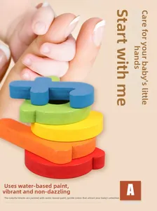 Detail of colorful wooden alphabet blocks with safe water-based paint for toddlers