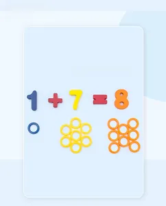 Macro detail of colorful wooden numbers and rings for kids addition learning activities