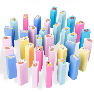 Detailed view of colorful wooden stacking blocks with cute animal patterns for kids