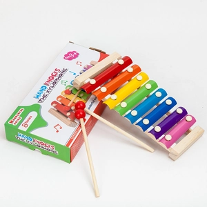Wooden Xylophone Musical Toy For Kids Toddlers Educational Rainbow Hand Knock Instrument With Mallets Music Learning Toy