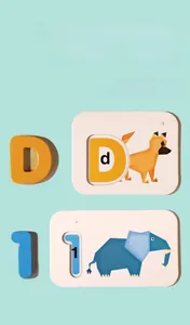 Educational wooden puzzles featuring letters and numbers for kids learning to match words