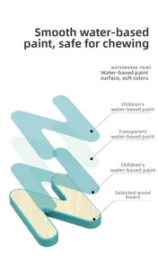 Detailed exploded view showing the multi-layer wooden structure of the letter N puzzle