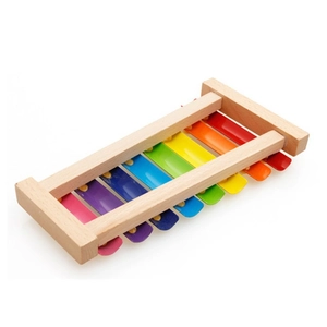 Colorful 8-note wooden xylophone for baby early education with bright metal keys