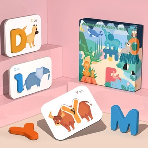 Alphabet and numbers pairing card puzzle for kids early learning and recognition