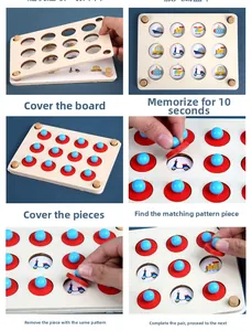 Detailed six-step guide showing how to play the wooden memory chess game for kids