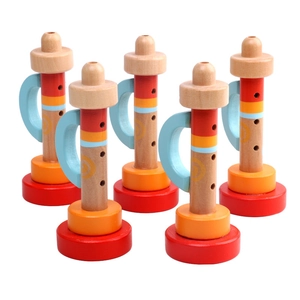 Colorful wooden toy trumpet set for toddlers orff musical early education instrument