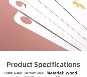 Detail of wooden memory game cards with yellow cartoon tiger and cutout design
