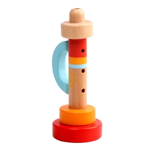 Colorful wooden toy trumpet for kids, Orff musical instrument for early learning