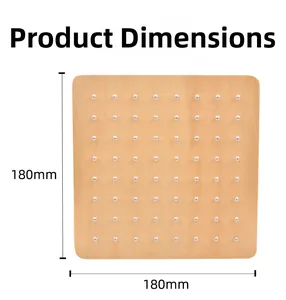 Detailed top view of 180mm wooden geoboard with 8x8 metal peg matrix for math learning