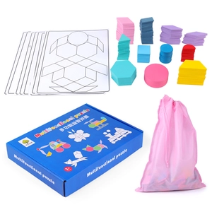 Educatieve 180-delige houten puzzel met geometrische vormen, kaarten en opbergtas