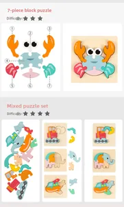 Puzzles 3D éducatifs en bois avec motifs animaux, chiffres et niveaux de difficulté