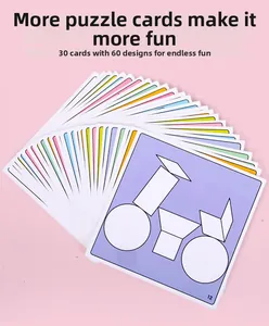 Educational set featuring 30 double-sided geometry cards with 60 vibrant patterns