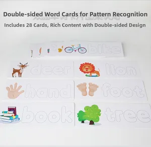 Lot de 28 cartes d'apprentissage recto-verso de l'alphabet anglais pour enfants