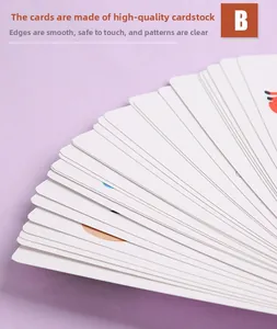Macro detail of high-quality cardboard puzzle cards with safe rounded corners and smooth edges